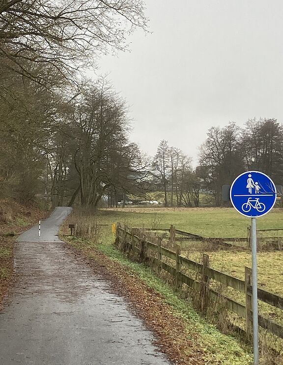 Blick von Walldorf in Richtung Melkers am Beginn des Herptalradweges