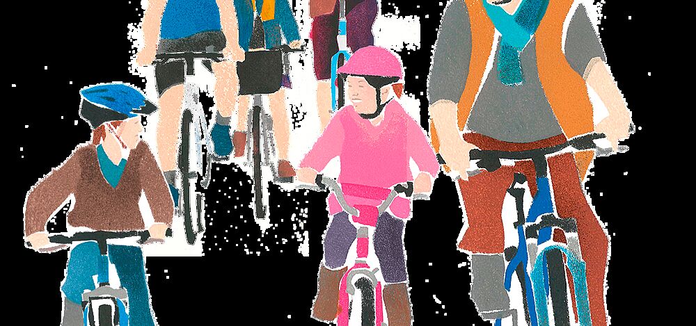 Radfahren Gruppe Illustration
